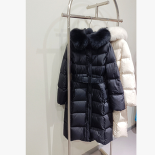 显瘦鹅绒狐狸毛领羽绒服外套中长款 2025冬季 修身 韩版 女831 新款