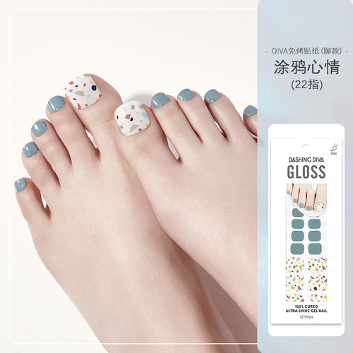 diva脚指甲成品穿戴式贴纸