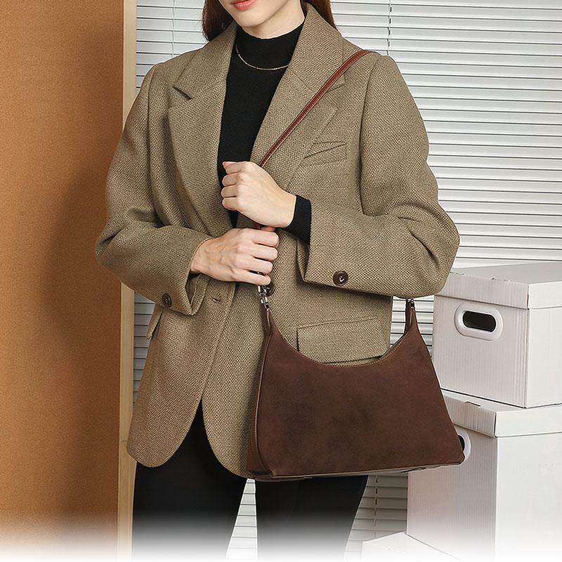 非城市生活女包2026新款磨砂牛皮珠珠包红色单肩斜挎包通勤托特包