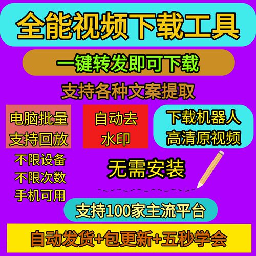 万能视频下载器苹果安卓电脑手机短视频采集搬运高清无水印下载器