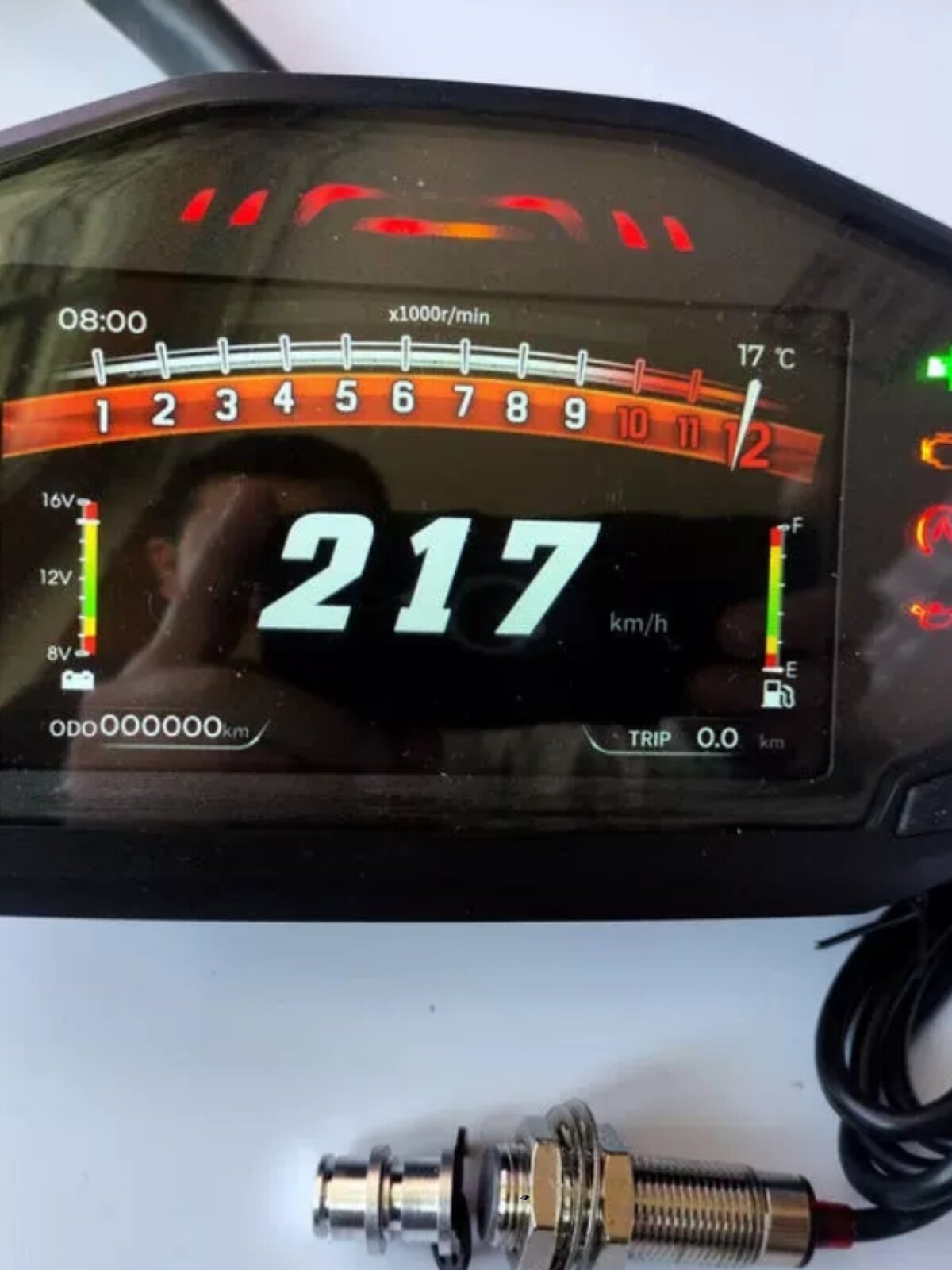 새로운 3가지 인터페이스는 풀 컬러 TFT BLUETOOTH 중국어 및 영어 조정 가능한 범용 수정 LCD 계측기 코드 미터를 전환할 수 있습니다