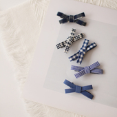 5个装 可爱蓝色甜美少女英伦风蝴蝶结迷你刘海发夹边夹双马尾发饰