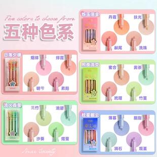 集物社闪光荧光笔金色光闪闪标记笔学生用划重点手帐笔莹光彩色笔