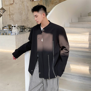 春上新暗黑风机车夹克男个性百搭立领休闲外套潮A452--6208--P135图片