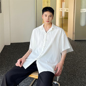 新中式 A452 盘扣网纱假两件短袖 夏季 衬衫 潮流休闲半袖 6369 P85