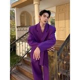 法式浪漫紫色西服套装高级感休闲西服套装潮A452--6549--P275，男装西服套装，电商A452