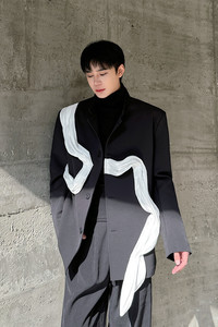 暗黑小众设计立体飘带高级感西服外套A452--6480--P165图片