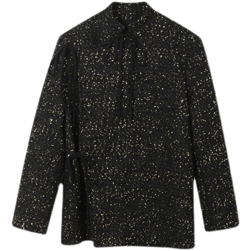 冬新款定制亮丝小香风外套个性绑带法式西服上衣A452--6196--P165,男装西服,电商A452