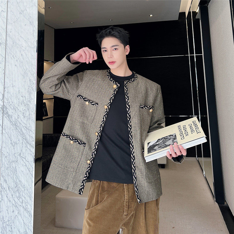 早春小香风卡其西装外套低调复古气质型西服夹克A452--6330--P145图片