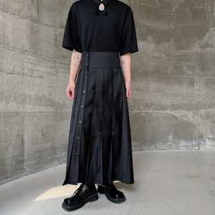 H155 百搭无性别潮流武士裙A452 P115 个性 山本暗黑风百褶裙装