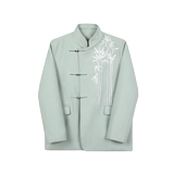 冬装新款新中式毛呢刺绣立领西装男时尚潮流西服A452--6443--P165，男装西服，电商A452