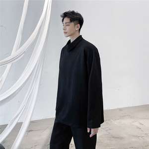 秋上新小翻领长袖打底衫禁欲系百搭宽松半高领上衣A452--693--P65图片