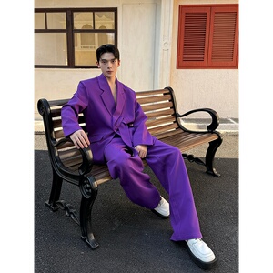 法式浪漫紫色西服套装高级感休闲西服套装潮A452--6549--P275图片