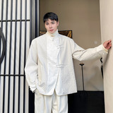 早春新中式立领中山装西服外套男潮风休闲上衣A452--6439--P145，男装西服，电商A452