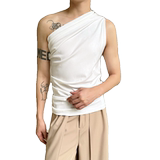 夏季新款小众设计斜肩修身性感小背心时髦单品A452--H178--P65，男装背心/马甲，电商A452