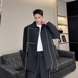 山本暗黑压褶设计廓形西服外套潮A452--6335--P165，男装西服，电商A452