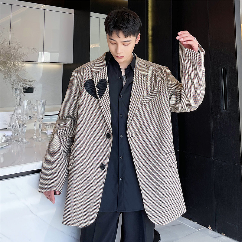 早春新款复古格子小西服韩版流行宽松西装外套A452--6111--P125,男装西服套装,电商A452