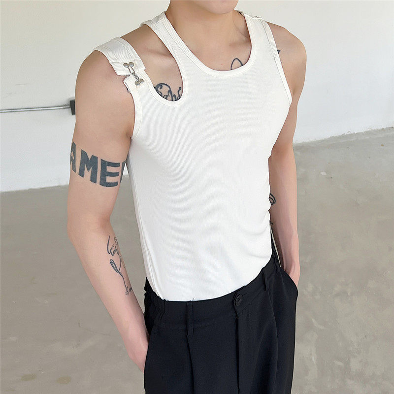 夏上新时髦修身小背心小众设计百搭无袖套头上衣A452--6253--P55,男装背心/马甲,电商A452
