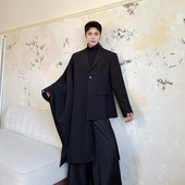 新款 P145 6506 不对称设计斗篷西服个性 休闲暗黑外套潮A452