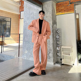 秋冬新款毛呢直筒休闲长裤潮流百搭呢子阔腿西裤A452--6419--P95，男装西裤，电商A452