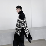 新款几何花纹高领套头斗篷流苏毛衣男个性走秀款A452--MY23--P80，男装针织衫/毛衣，电商A452