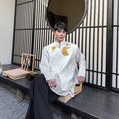 6454 新中式 国风盘扣光泽感刺绣马甲复古百搭坎肩上衣A452 P95