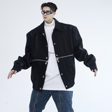 新款小众机能风休闲夹克上衣光泽感暗黑百搭外套A452--6307--P135，男装夹克，电商A452