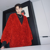 时尚夜店风毛绒流苏套头上衣男舞台装造型师外套A452--6103--P115，男装卫衣，电商A452