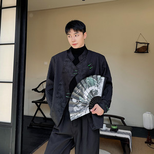 早春新中式立领中山装西服外套男潮风休闲上衣A452--6439--P145图片