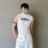 夏上新暗黑风极简半高领背心个性百搭无袖上衣潮A452--6245--P55，男装背心/马甲，电商A452