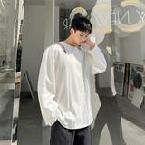 小众设计拉链开身长袖T恤禁欲风男宽松打底衫上衣A452--6320--P85，男装T恤，电商A452