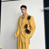 新款设计师款套装西服时髦夜店风舞台装造型套装A452--6521--P235，男装西服，电商A452