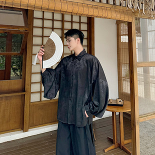 花卉暗纹气质上衣大袖 新中式 衬衫 A452 P95 秋装 H177 新款