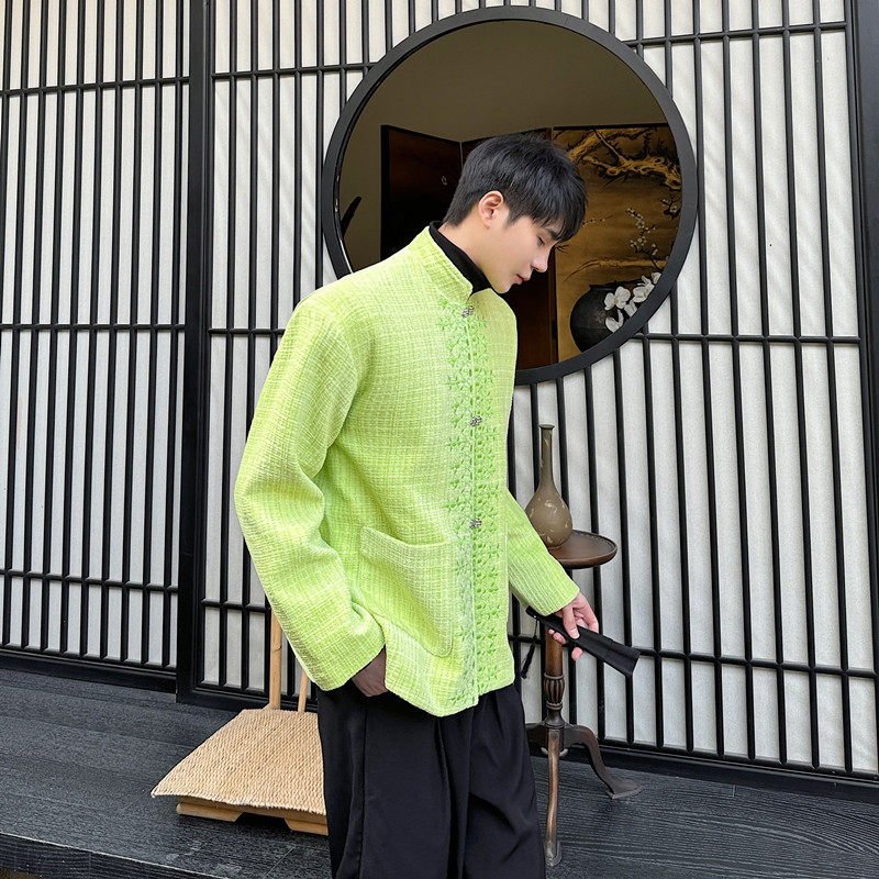 新款改良版风立领西服外套个性刺绣复古夹克A452--6473--P165,男装西服,电商A452
