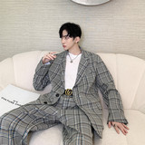 韩版时髦兰格直筒休闲西服裤男潮流百搭休闲长裤潮A452--X02--P65，男装西服，电商A452
