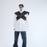 新款个性pu马甲潮流外搭男魔术贴暗黑风坎肩上衣A452--6304-1-P65，男装背心/马甲，电商A452