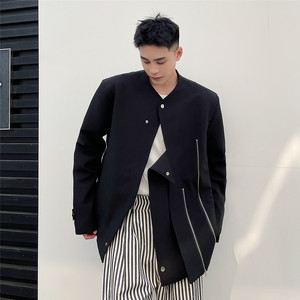 春上新暗黑风机车夹克男个性百搭立领休闲外套潮A452--6208--P135图片