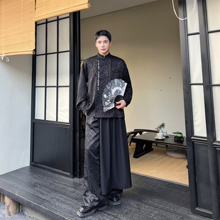 个性 高腰阔腿裤 不规则拼接设计感潮流裙裤 A452 P95 新款 6414 中式