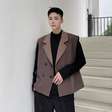 新款复古风西装马甲男经典翻领百搭宽松坎肩外套A452--6162--P85，男装西服套装，电商A452