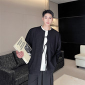 早春新款 P95 6327 开身休闲卫衣男潮流百搭系带长袖 上衣潮A452