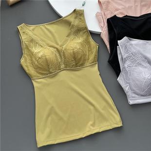 文胸一体式 香月明美63802单层打底内衣秋冬 薄杯聚拢女士保暖背心