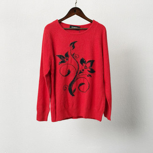 清库存 清仓特价冬季女装上衣保暖短款圆领貂绒针织衫镶钻