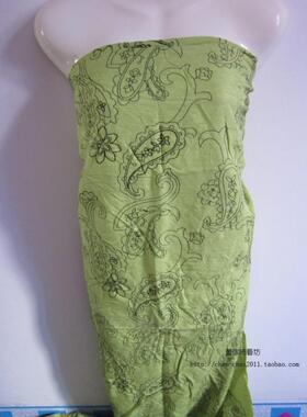 【特价20元】黑色绿色粉色电脑绣花100%绢丝真丝布料时装裙子面料