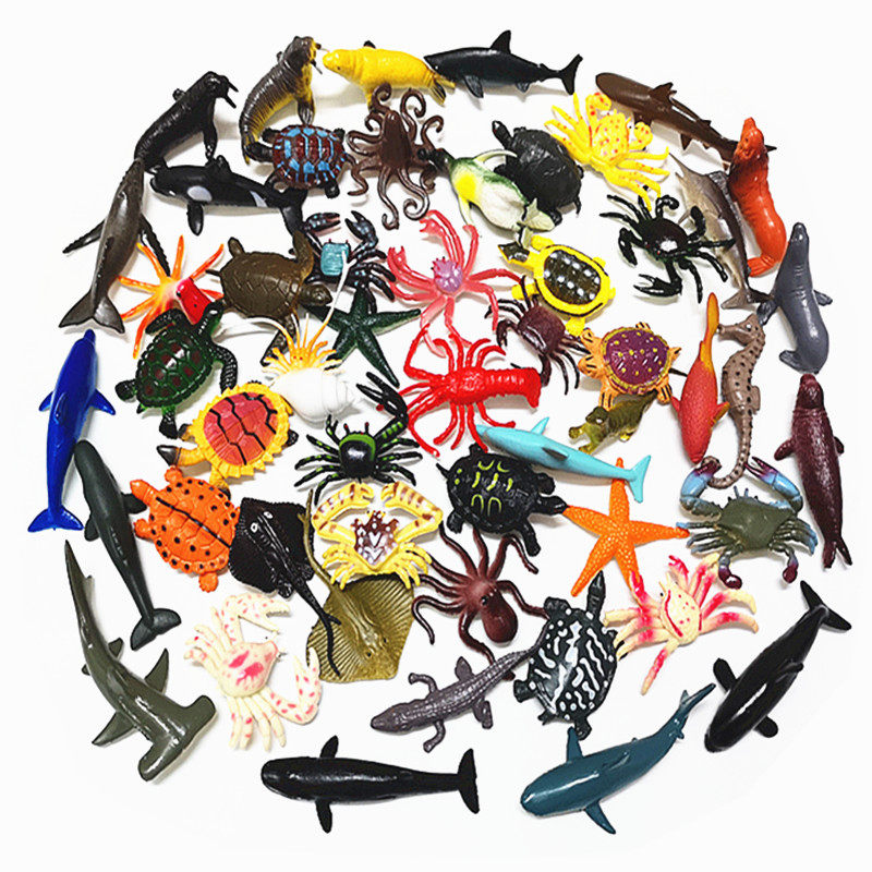 小号仿真海洋生物软胶玩具模型海底世界海豚鲨鱼类套装认知玩具
