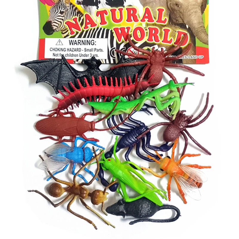 包邮仿真橡胶动物模型昆虫爬行玩具蜘蛛蜈蚣螳螂蝙蝠蜜蜂蟑螂蝎子