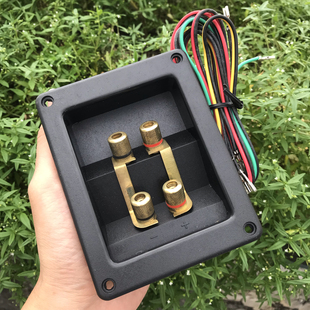 进口音箱四位镀金发烧接线盒音箱音响4位接线柱盒分频器 4分频