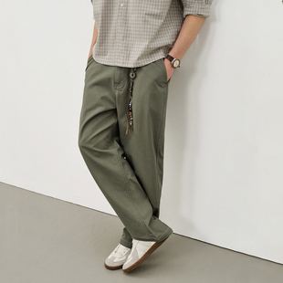 休闲裤 潮牌垂感复古男士 2025秋季 714street高级感中低腰直筒长裤