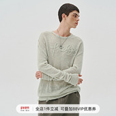 男女同款 714street秋季 字母提花破坏毛衣薄款 情侣针织衫 新款 美式