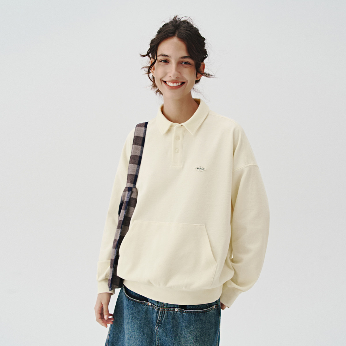 714street重磅2024秋季新款美式长袖POLO衫男款华夫格宽松翻领T恤