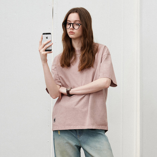 重磅日系上衣 复古蜡染水洗做旧短柚T恤男25新款 714street夏季 美式